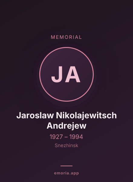 Memorial portrait of Jaroslaw Nikolajewitsch Andrejew
