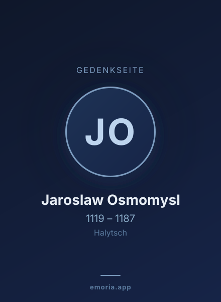 Gedenkportrait von Jaroslaw Osmomysl
