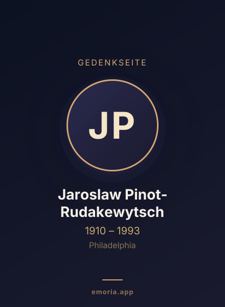 Gedenkportrait von Jaroslaw Pinot-Rudakewytsch