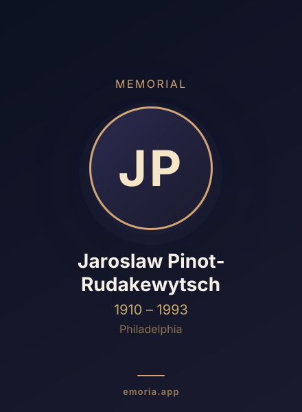 Memorial portrait of Jaroslaw Pinot-Rudakewytsch