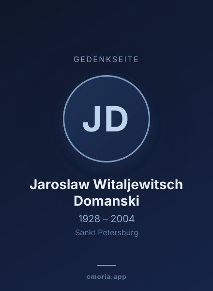 Gedenkportrait von Jaroslaw Witaljewitsch Domanski