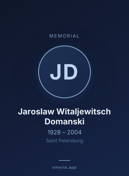 Memorial portrait of Jaroslaw Witaljewitsch Domanski