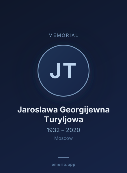 Memorial portrait of Jaroslawa Georgijewna Turyljowa