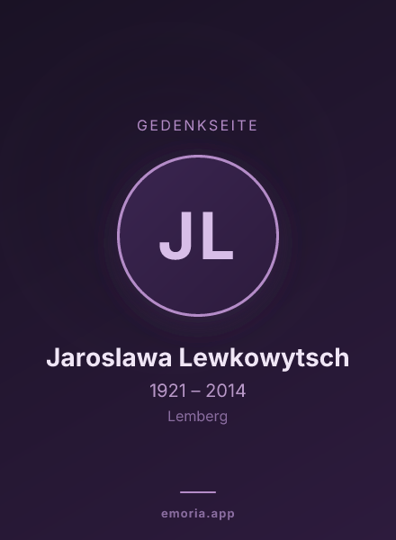 Gedenkportrait von Jaroslawa Lewkowytsch