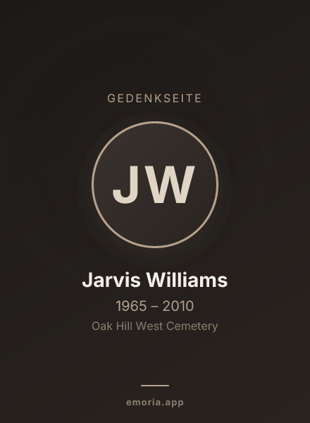 Gedenkportrait von Jarvis Williams