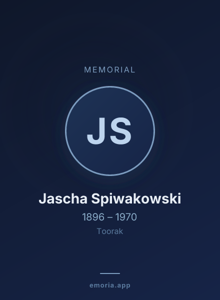 Memorial portrait of Jascha Spiwakowski