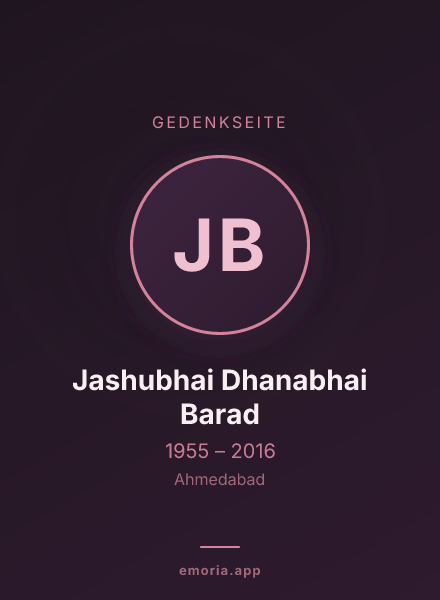Gedenkportrait von Jashubhai Dhanabhai Barad