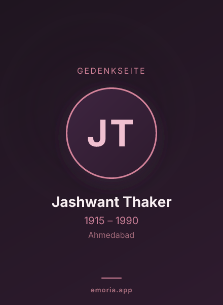 Gedenkportrait von Jashwant Thaker