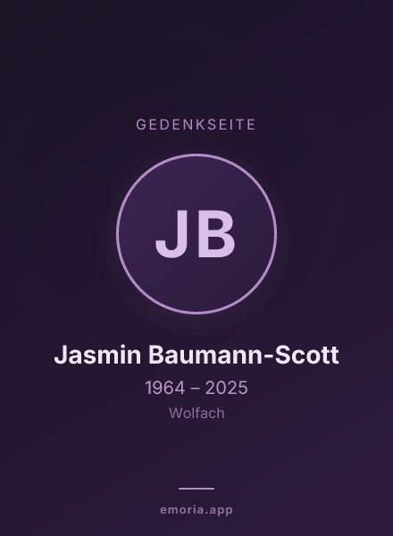 Gedenkportrait von Jasmin Baumann-Scott