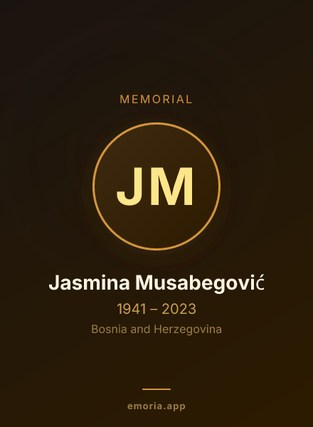 Memorial portrait of Jasmina Musabegović