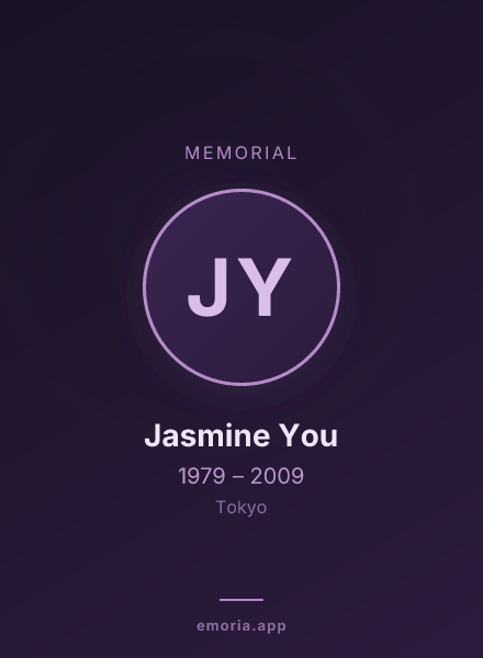 Memorial portrait of Jasmine You