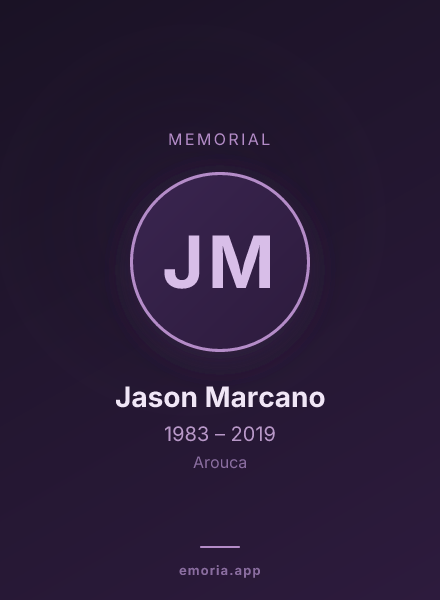 Memorial portrait of Jason Marcano
