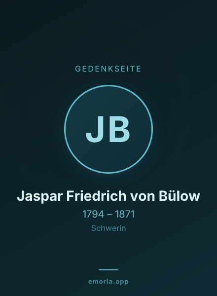 Gedenkportrait von Jaspar Friedrich von Bülow