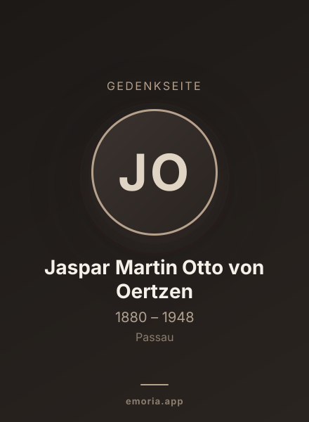 Gedenkportrait von Jaspar Martin Otto von Oertzen