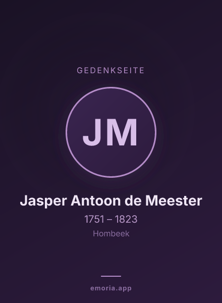 Gedenkportrait von Jasper Antoon de Meester