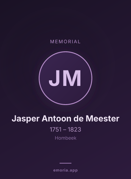 Memorial portrait of Jasper Antoon de Meester
