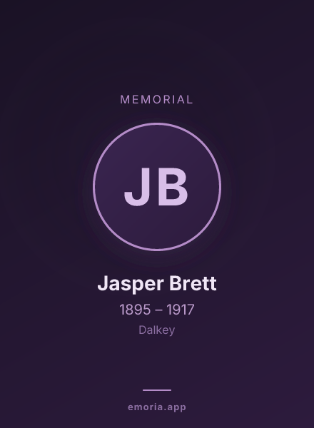 Memorial portrait of Jasper Brett