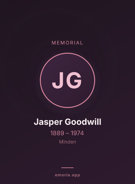 Memorial portrait of Jasper Goodwill