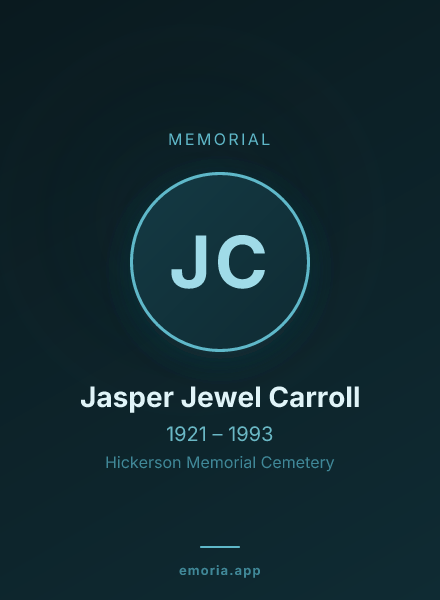 Memorial portrait of Jasper Jewel Carroll