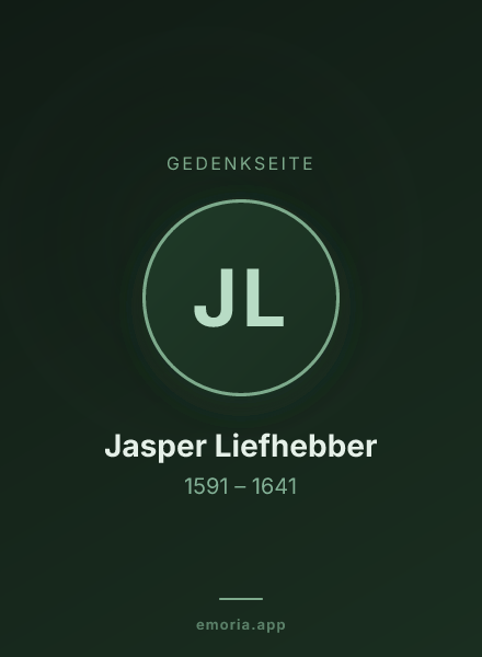 Gedenkportrait von Jasper Liefhebber