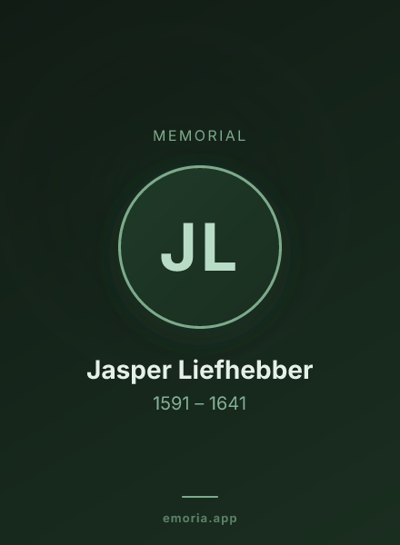 Memorial portrait of Jasper Liefhebber