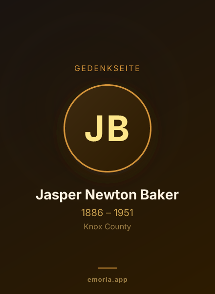 Gedenkportrait von Jasper Newton Baker