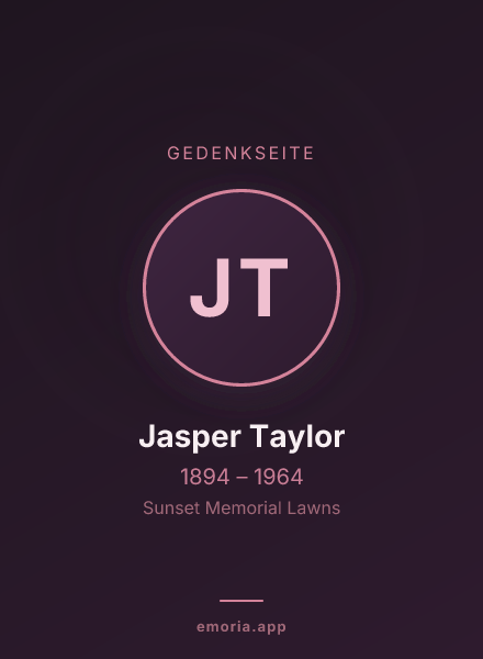 Gedenkportrait von Jasper Taylor