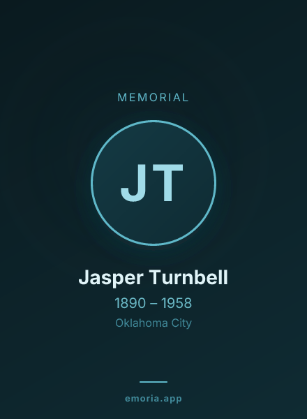 Memorial portrait of Jasper Turnbell