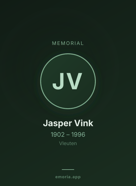 Memorial portrait of Jasper Vink