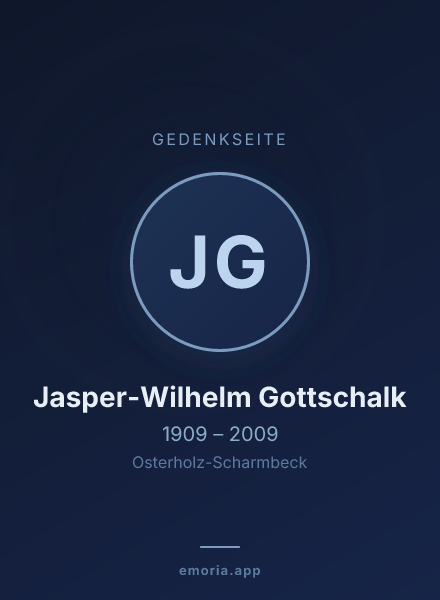 Gedenkportrait von Jasper-Wilhelm Gottschalk