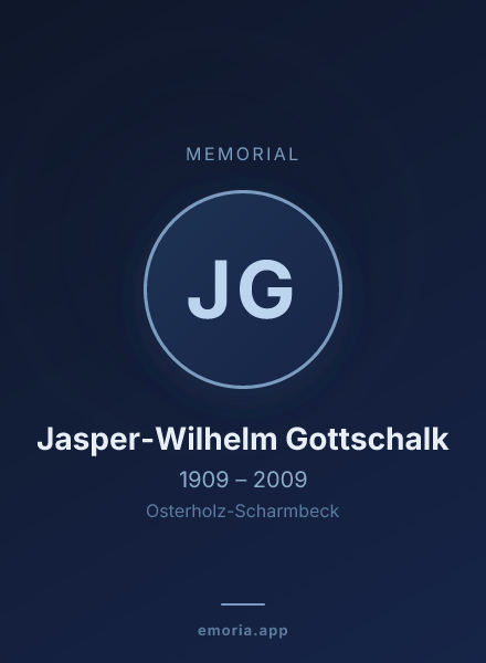 Memorial portrait of Jasper-Wilhelm Gottschalk