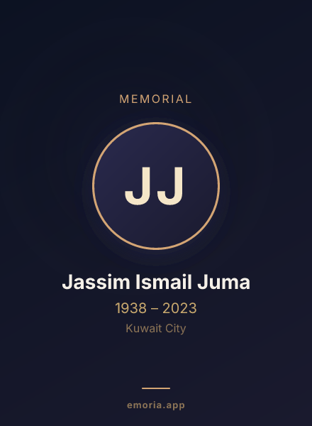 Memorial portrait of Jassim Ismail Juma