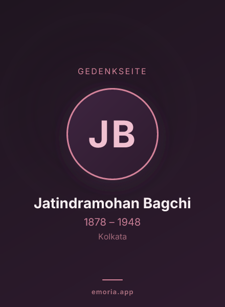 Gedenkportrait von Jatindramohan Bagchi