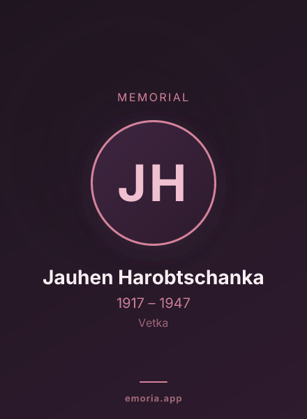 Memorial portrait of Jauhen Harobtschanka