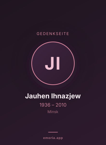 Gedenkportrait von Jauhen Ihnazjew