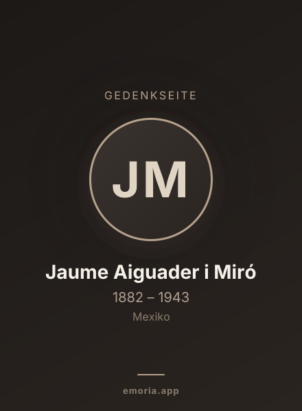Gedenkportrait von Jaume Aiguader i Miró
