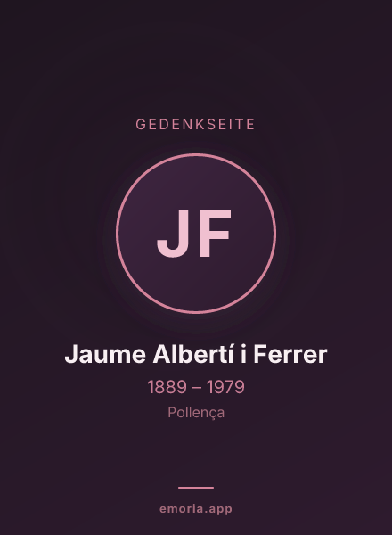 Gedenkportrait von Jaume Albertí i Ferrer