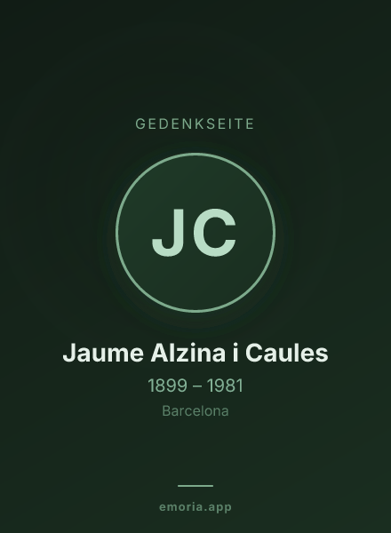 Gedenkportrait von Jaume Alzina i Caules