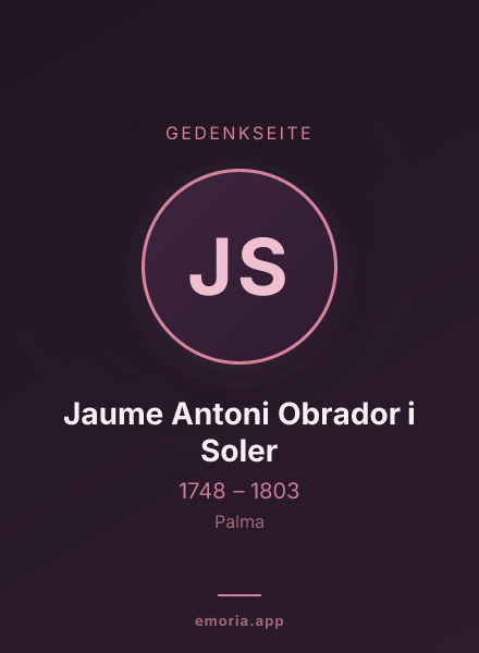Gedenkportrait von Jaume Antoni Obrador i Soler