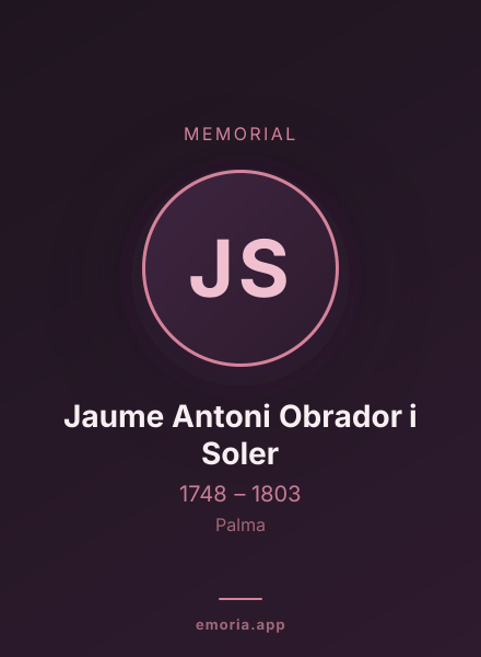 Memorial portrait of Jaume Antoni Obrador i Soler
