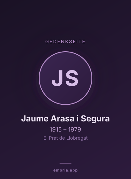 Gedenkportrait von Jaume Arasa i Segura