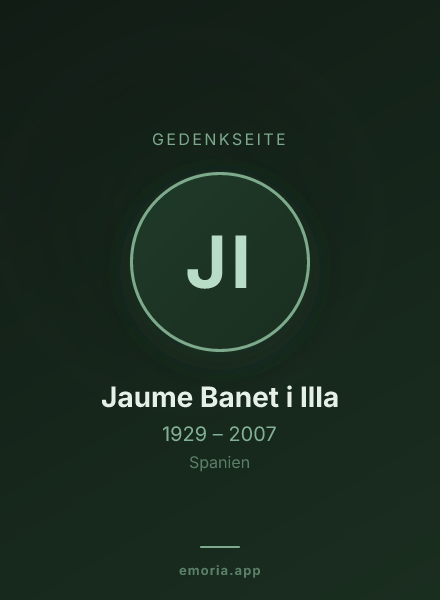 Gedenkportrait von Jaume Banet i Illa