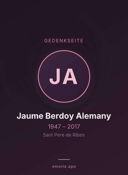 Gedenkportrait von Jaume Berdoy Alemany