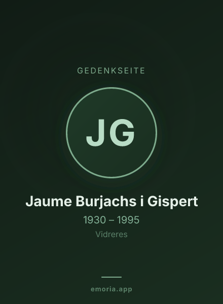 Gedenkportrait von Jaume Burjachs i Gispert