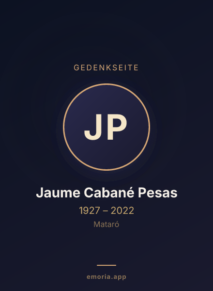 Gedenkportrait von Jaume Cabané Pesas