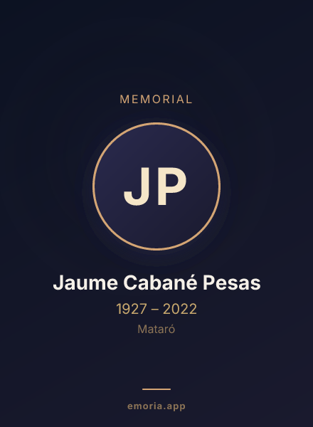 Memorial portrait of Jaume Cabané Pesas
