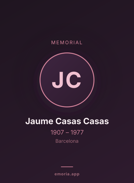 Memorial portrait of Jaume Casas Casas