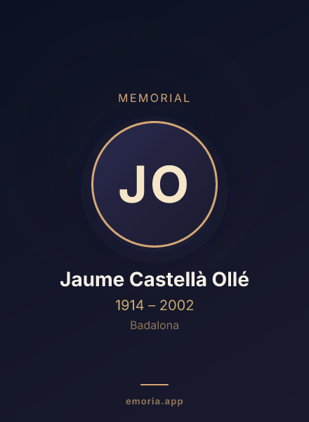 Memorial portrait of Jaume Castellà Ollé