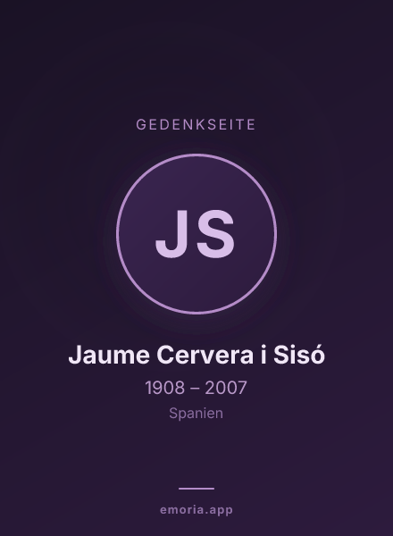 Gedenkportrait von Jaume Cervera i Sisó