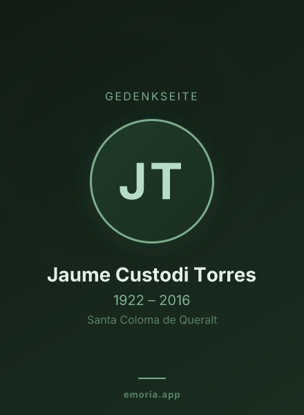 Gedenkportrait von Jaume Custodi Torres